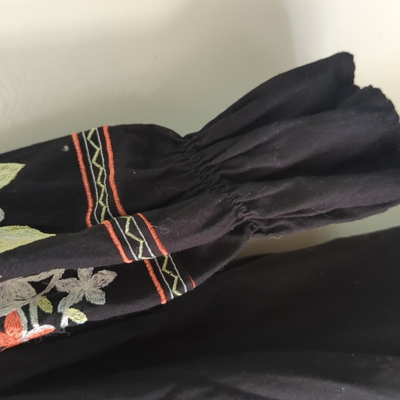Free People Black Embroidered Gorgeous Dress M Medium Lk New - Picture 3 of 6